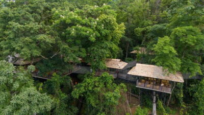 Kuang Si Waterfall, Tree Top Cafe, Ziplining