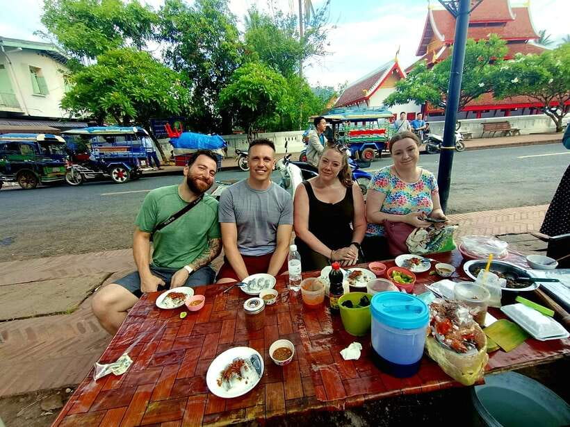 Luang Prabang: Foodie Walking Tour & Monk Blessing - A meal that may be larger than expected