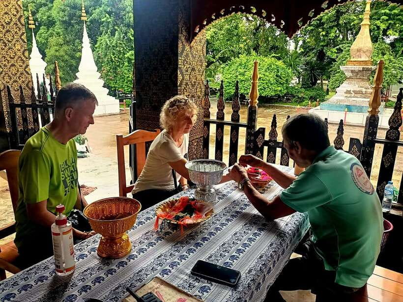 Luang Prabang: Foodie Walking Tour & Monk Blessing - Walking beside the river and learning local stories