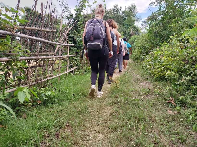 Luang Prabang: Organic Farm Experience & Hike to Kuang si - Hiking the farmer’s path toward Kuang Si