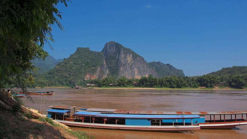 Mekong Cruise to Pak Ou Cave & Kuang Si Waterfall with Lunch - A Slow Boat Ride Along The Mekong
