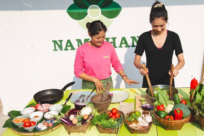 The Namkhan - Cooking Class - Harvesting Vegetables in the Organic Garden