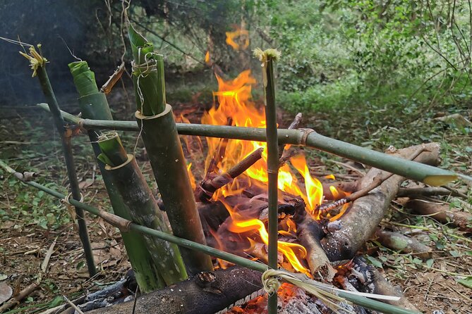 Tribal Cooking Class in Luang Prabang Forest and visit - The bamboo shelter and the outdoor kitchen