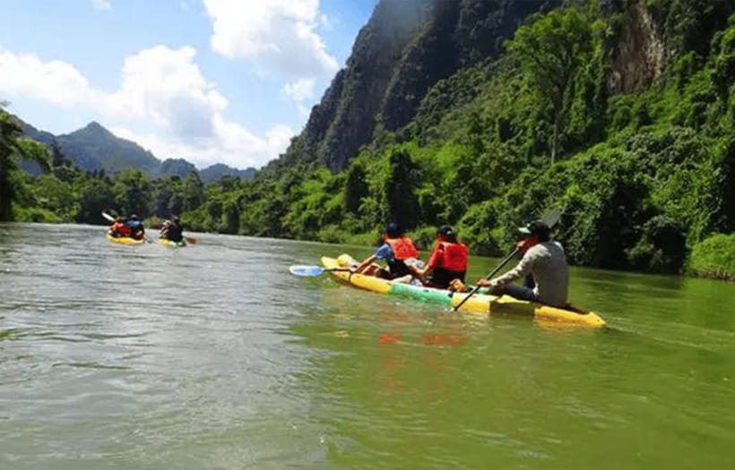 Vang Vieng: Day Tour with Kayaking, Ziplining, and Rafting - Blue Lagoon 1: a cool finish with a crowd factor