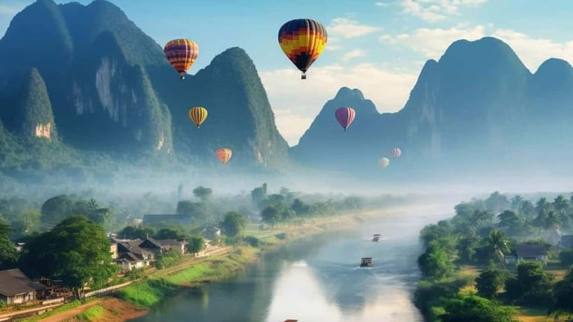 Vang vieng: Longtail boat&Hot Air Balloon&hotel pick-up - Key details before you book