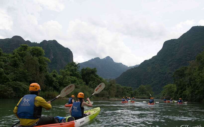 Vang Vieng: Tham Nangfar and Tham Nam Day Tour with Kayaking - The Final Paddle Back to Vang Vieng